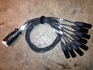 8-way Burndy header, female to male XLR
