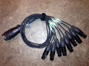 8-way Burndy header, male to female XLR