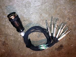 8-way Burndy header, male to male TRS